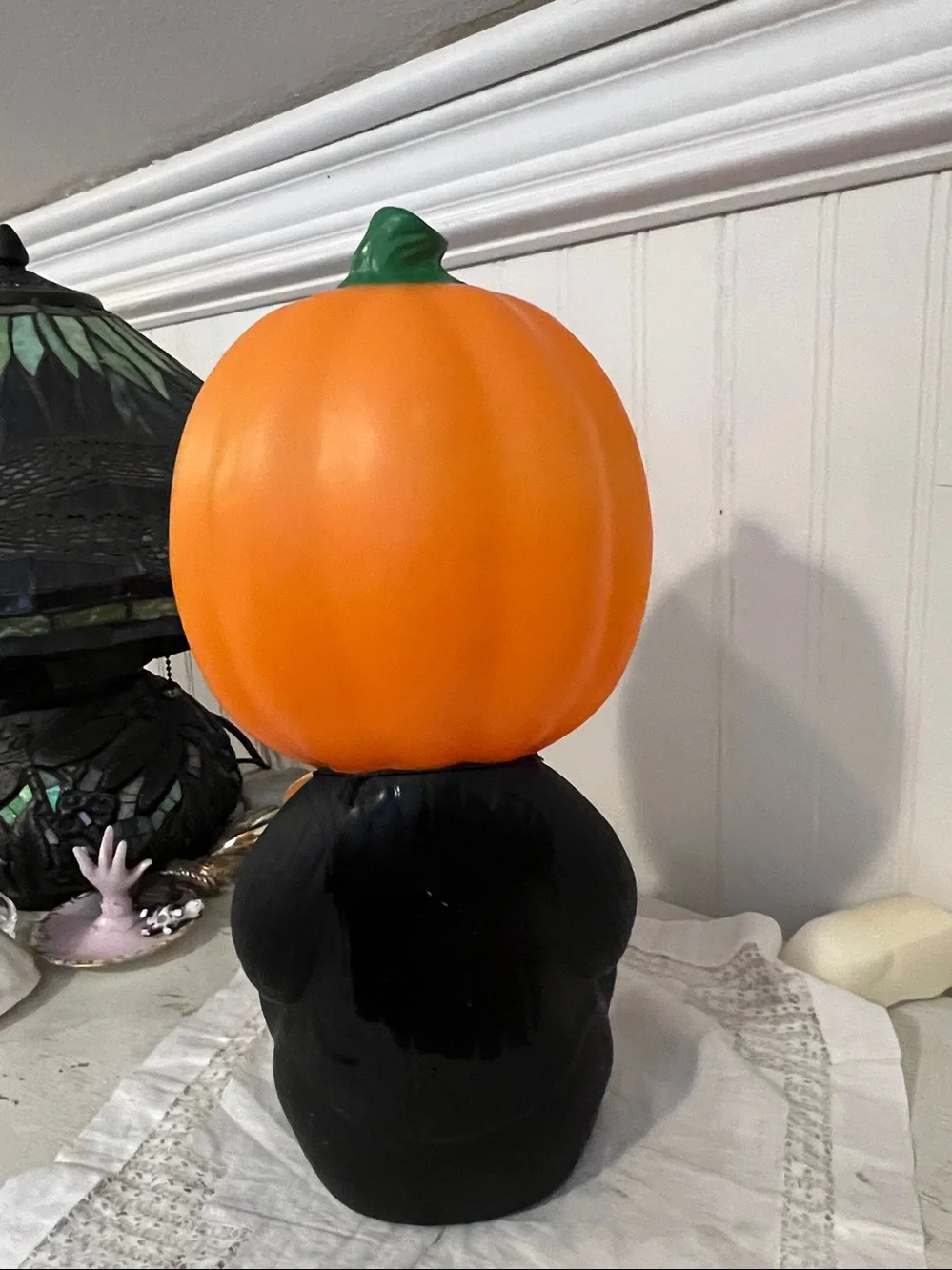 Pumpkin man light up blow mold battery operated
